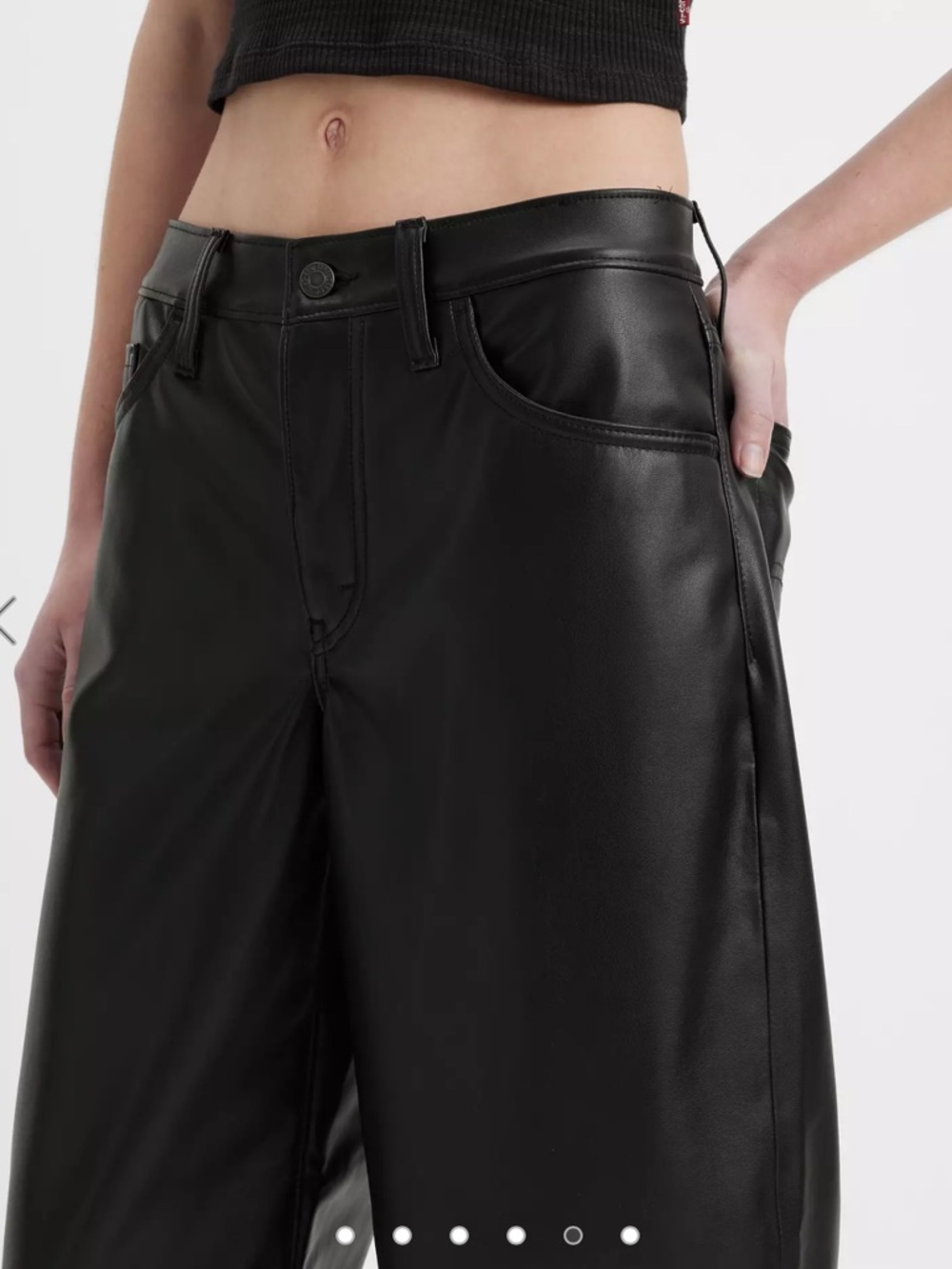 Levi’s FAUX LEATHER BAGGY DAD WOMEN'S PANTS - Picture 7 of 9